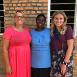 Mel, Greta, and Volunteer from Rwanda